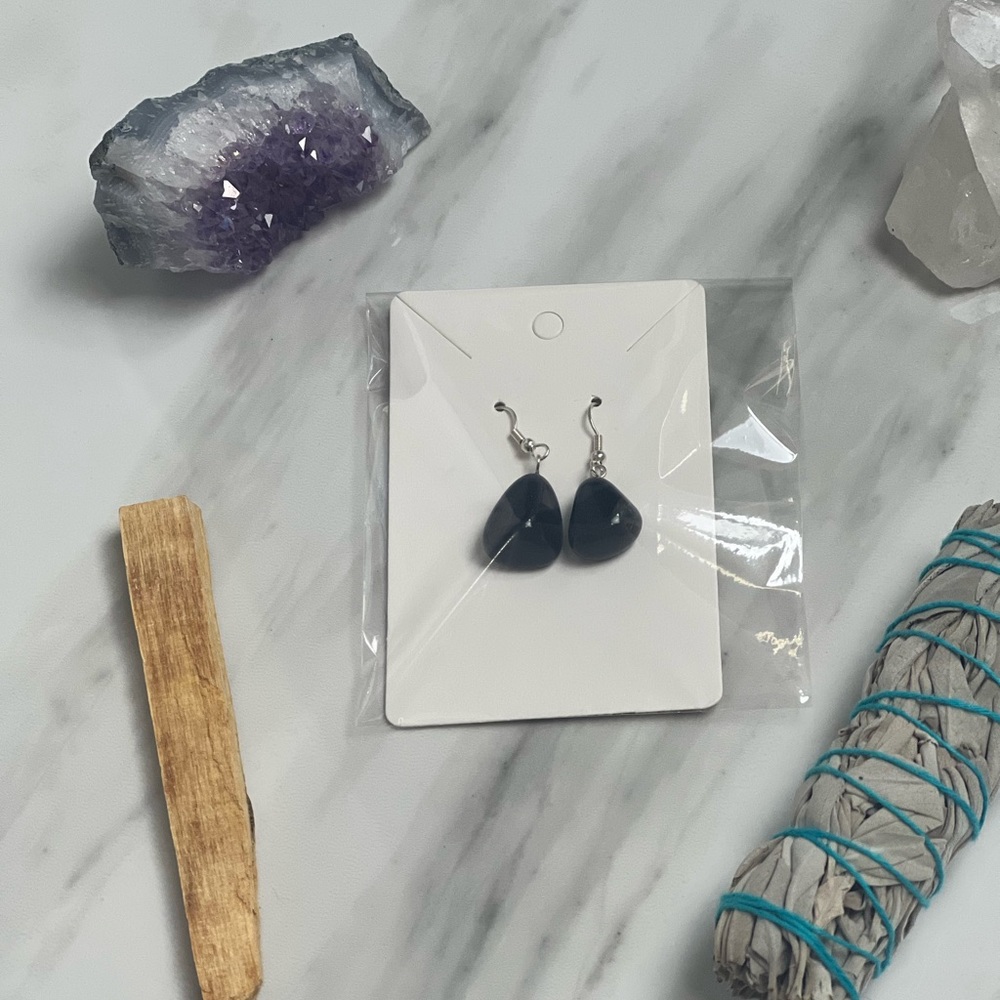 Black Tourmaline Healing Crystal Earrings
